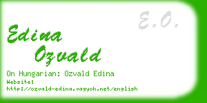 edina ozvald business card